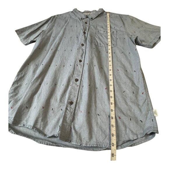 Jack O’Neill Men’s L Gray Cotton Button Up Shirt Surf Print Standard Fit Casual - Picture 6 of 10